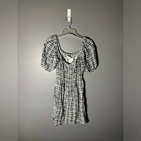 Faithfull The Brand Francis Checked Crepe Mini Dress Size 6 - Picture 2 of 5